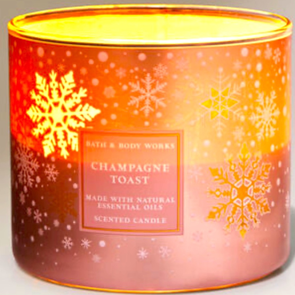 BATH AND BODY WORKS champagne toast 3 wick candle